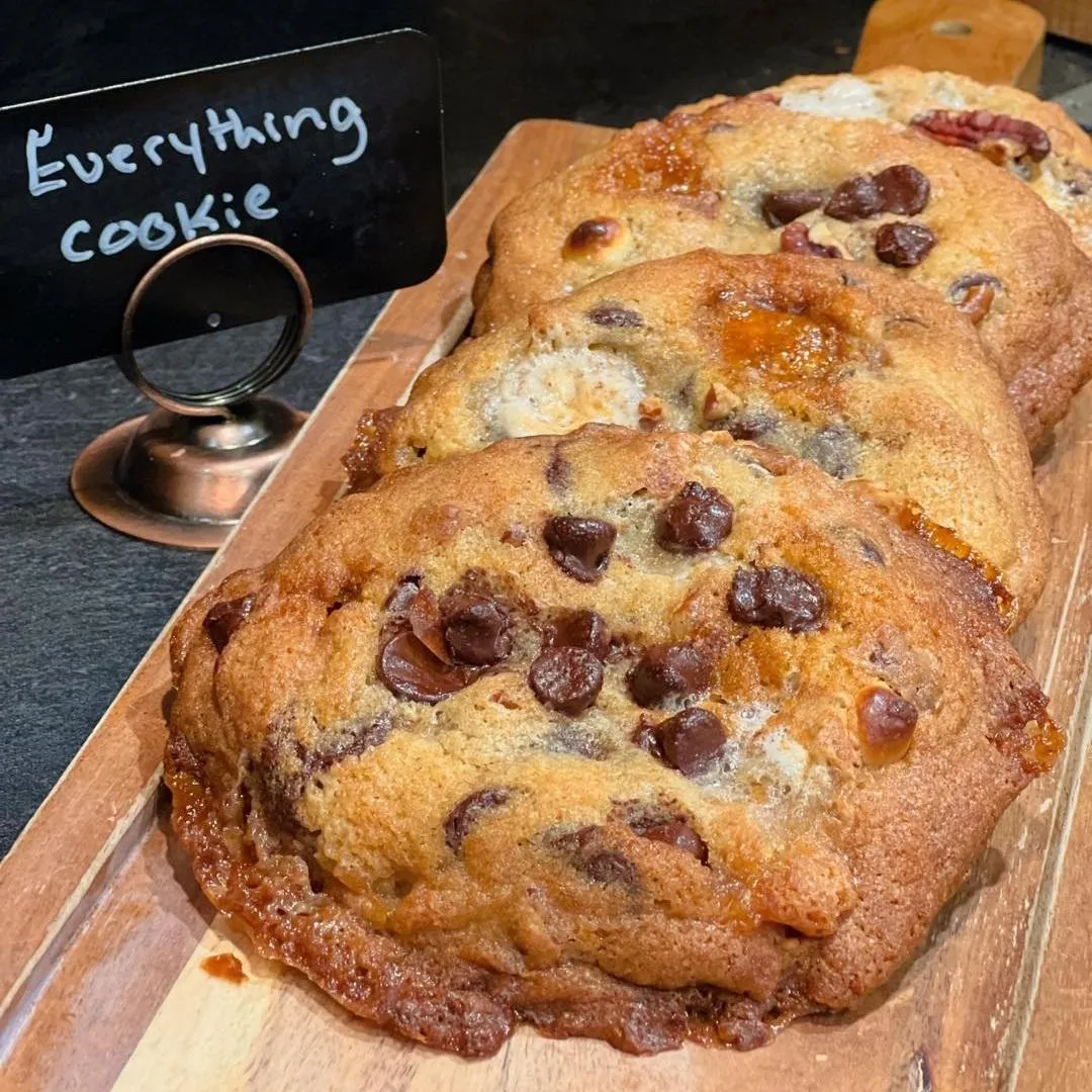 The Everything Cookie, loaded with chocolate chips, pecans and caramel